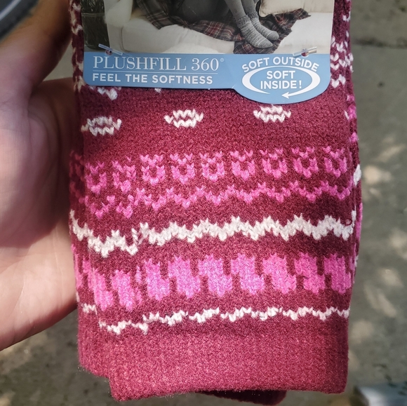 Leg Layering Socks - Cuddl Duds Crew Ladies - Zinfandel - Fitz Shoe sizes 4-10 - Picture 2 of 6